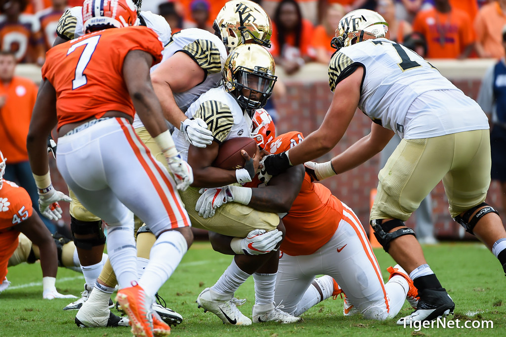 Clemson Football Photo of Nyles Pinckney and Wake Forest
