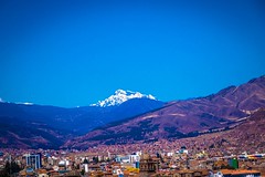 Our first look at the view from the deck of Arcopata Apartments in Cusco.