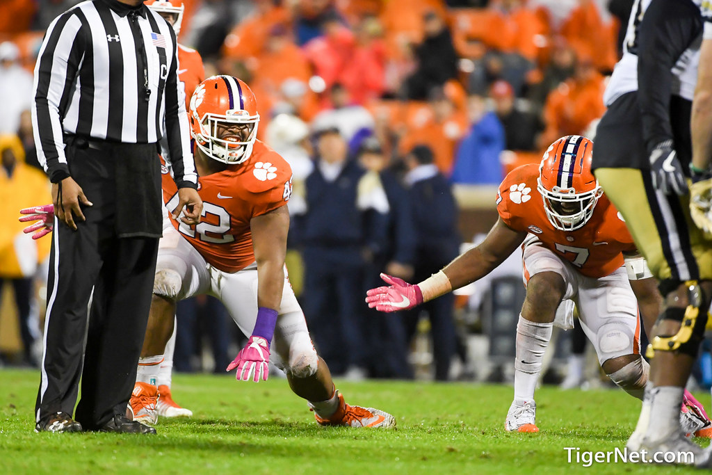 Clemson Football Photo of Austin Bryant and Christian Wilkins and Georgia Tech