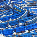 Blue Fishing Boats in the Essaouira Port