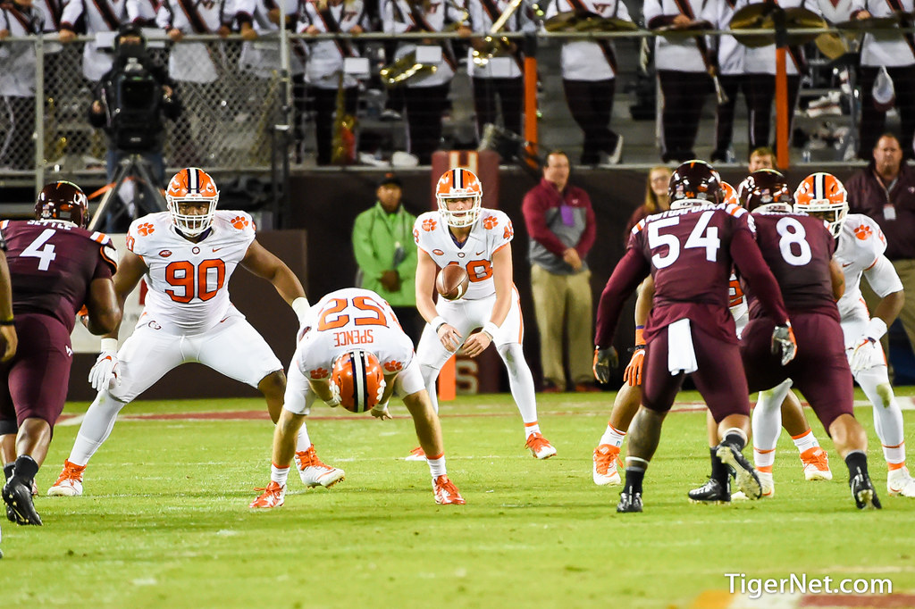 Clemson Football Photo of Will Spiers and Virginia Tech