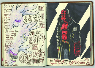 Guillermo del Toro Page from Notebook 2 Leather-bound notebook Ink on paper 8 x 10 x1 1/2 in. Collection of Guillermo del Toro © Guillermo del Toro Photo courtesy Insight Editions