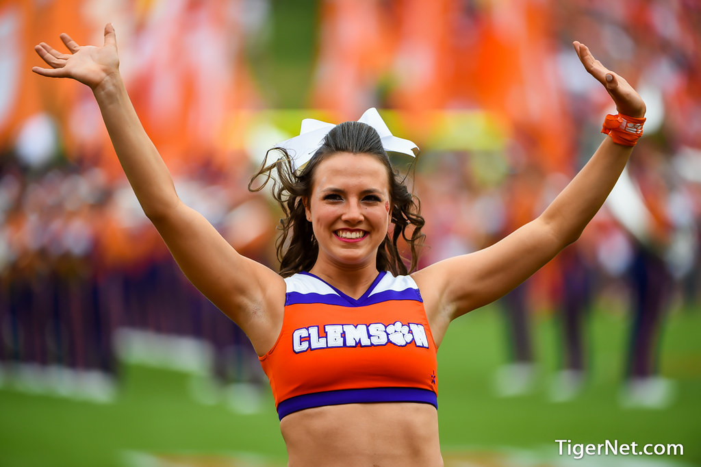 Clemson Football Photo of Cheerleaders and Wake Forest