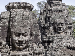 Caras sonrientes en el Templo de Bayón, Angkor Thom, Camboya