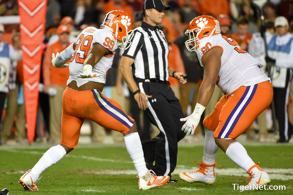 Clemson Football Photo of Clelin Ferrell and Dexter Lawrence and South Carolina
