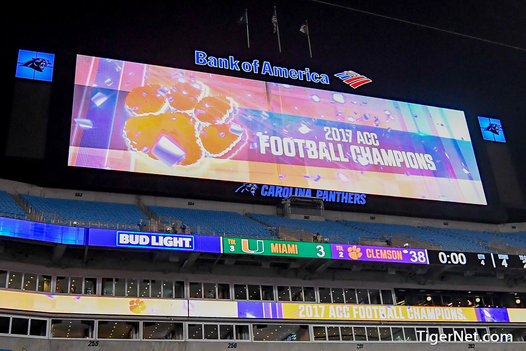 Clemson Football Photo of scoreboard and miami