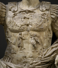 Statue of August from Prima Porta. Detail. Marble. Ca. 20—17 B.C