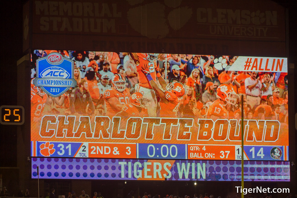 Clemson Football Photo of scoreboard and Florida State