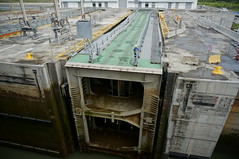 Disney Wonder in the Cocoil Locks on the Pacific Side of the Panama Canal • <a style="font-size:0.8em;" href="http://www.flickr.com/photos/28558260@N04/38036983704/" target="_blank">View on Flickr</a>