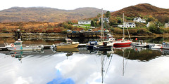 Colorful Kyleakin harbour on the Isle of Skye Scotland