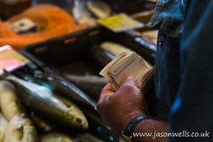 Money changes hands at Split's fish market