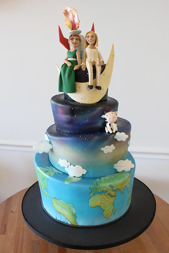 Rocket Moon Space Wedding Cake