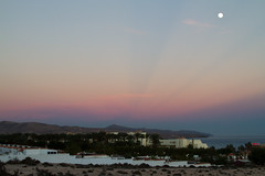 Sunset in Costa Calma and the Moon