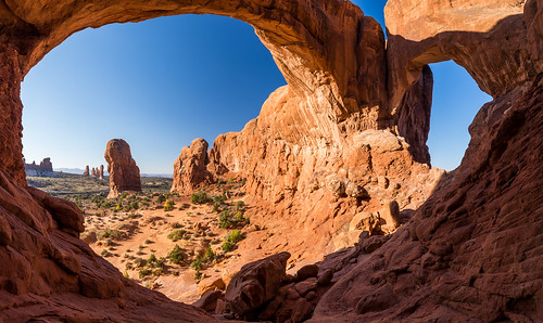 Panorama from within the Double Arch in Arches NP