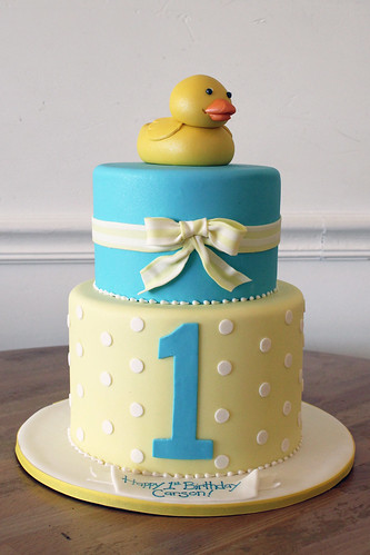 Rubber Ducky 1st Birthday Cake