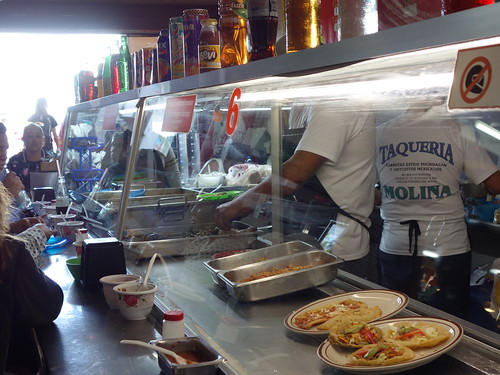 Une taqueria (un petit restaurant préparant des Tacos) sur l'île de Cozumel.