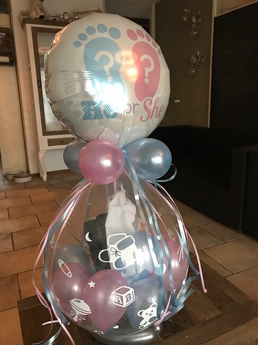 Kadoballon Gender Reveal Party met Ballon bovenop