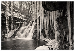 Icicles and waterfall