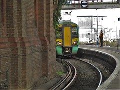 Departing Platform 1 at  Brighton Station.