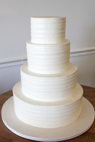Ribbon Texture Buttercream Wedding Cake