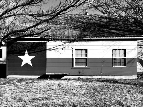 Texas Flag House B&W