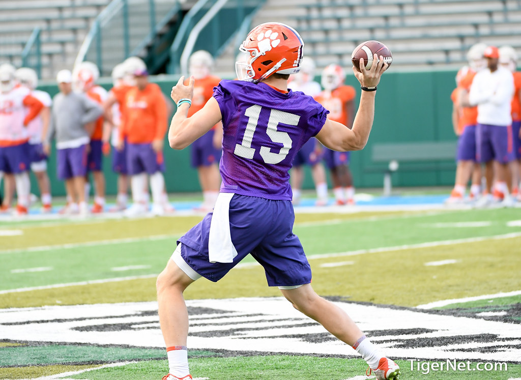 Clemson Football Photo of Hunter Johnson and sugarbowl and practice and Bowl Game