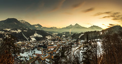 Berchtesgaden - Winter Sunset Panorama