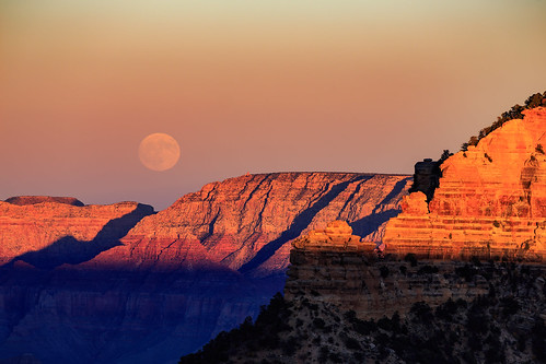 Full moon over Grand Canyon