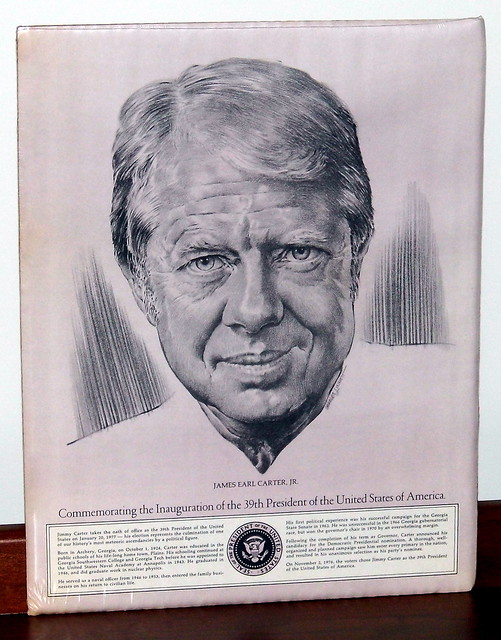 Portrait Drawing Of President Jimmy Carter By Charles Linnett For His Inauguration On January 20, 1977, From FlickrPhotos