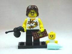 Brick Yourself Custom Lego Figure New Mum with Chocolate & Oil Can