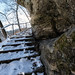 Steps at Minneopa Falls in winter,, Mankato MN