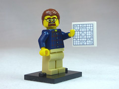 Brick Yourself Custom Lego Figure Geeky Guy with Sudoku