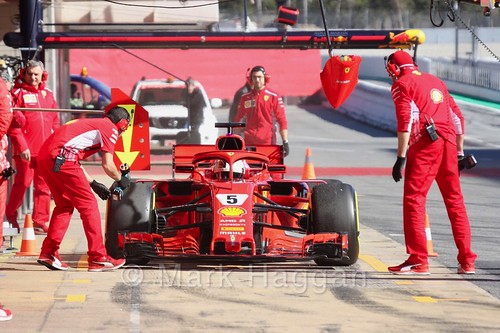 Sebastian Vettel in Formula One Winter Testing 2018