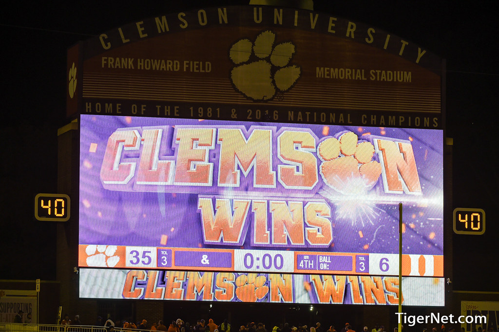 Clemson Football Photo of scoreboard and Duke