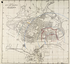 Plan of the City of Halifax, with an overlay of the blast radius of the explosion, Nova Scotia / Plan de la Ville d’Halifax; les zones touchées par l’explosion ont été indiquées (Nouvelle-Écosse)e000000569