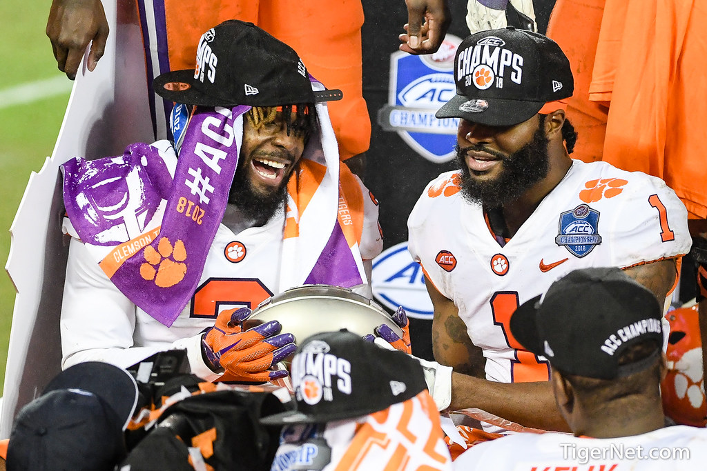 Clemson Football Photo of Mark Fields and Trevion Thompson and pittsburgh