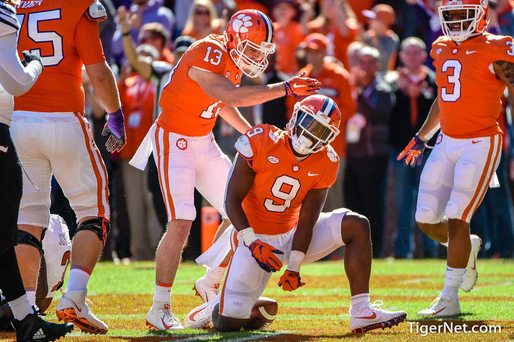 Clemson Football Photo of Hunter Renfrow and Travis Etienne and Louisville