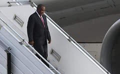 Llegada de Cyril Ramaphosa, presidente de Sudáfrica