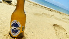 a beer on the beach at Porto Santo