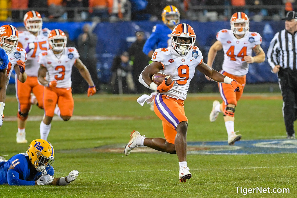 Clemson Football Photo of Travis Etienne and pittsburgh
