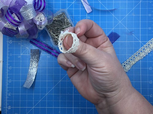 cut and roll ribbon for ribbon ornament
