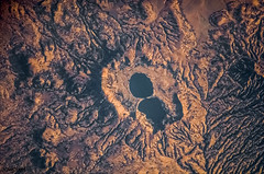 Dendi Caldera, Ethiopia is featured in this image photographed by an Expedition 16 crew member on the International Space Station. Original from NASA. Digitally enhanced by rawpixel.