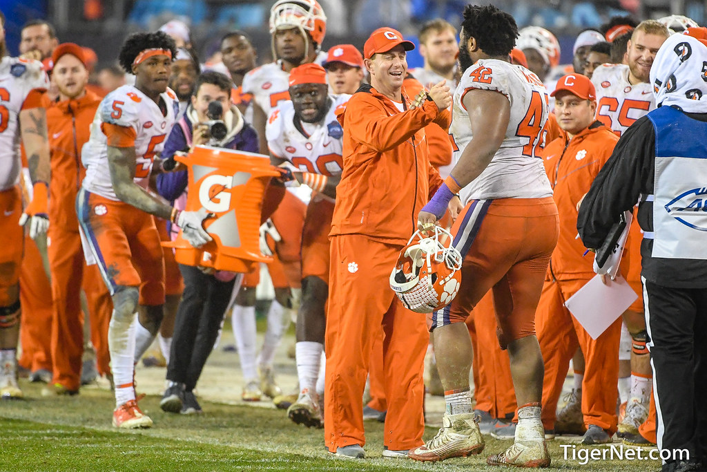 Clemson Football Photo of Christian Wilkins and Dabo Swinney and pittsburgh