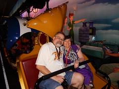 Tracey and Scott on Peter Pan's Flight • <a style="font-size:0.8em;" href="http://www.flickr.com/photos/28558260@N04/32176220198/" target="_blank">View on Flickr</a>