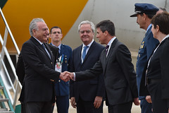 Llegada de Michel Temer, presidente de Brasil