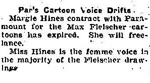 Margie Hines Contract Expired (1931)